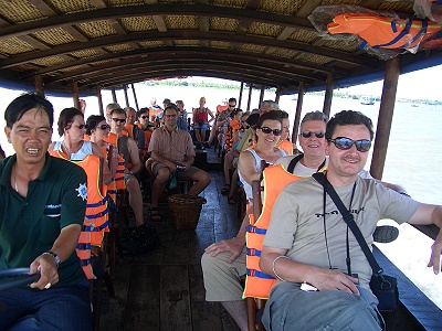 Schiffsfahrt auf dem Mekong