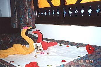 Bett vom Personal  h�bsch dekoriert