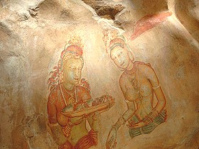 Fresken der Wolkenm�dchen vom 5.Jahrhundert